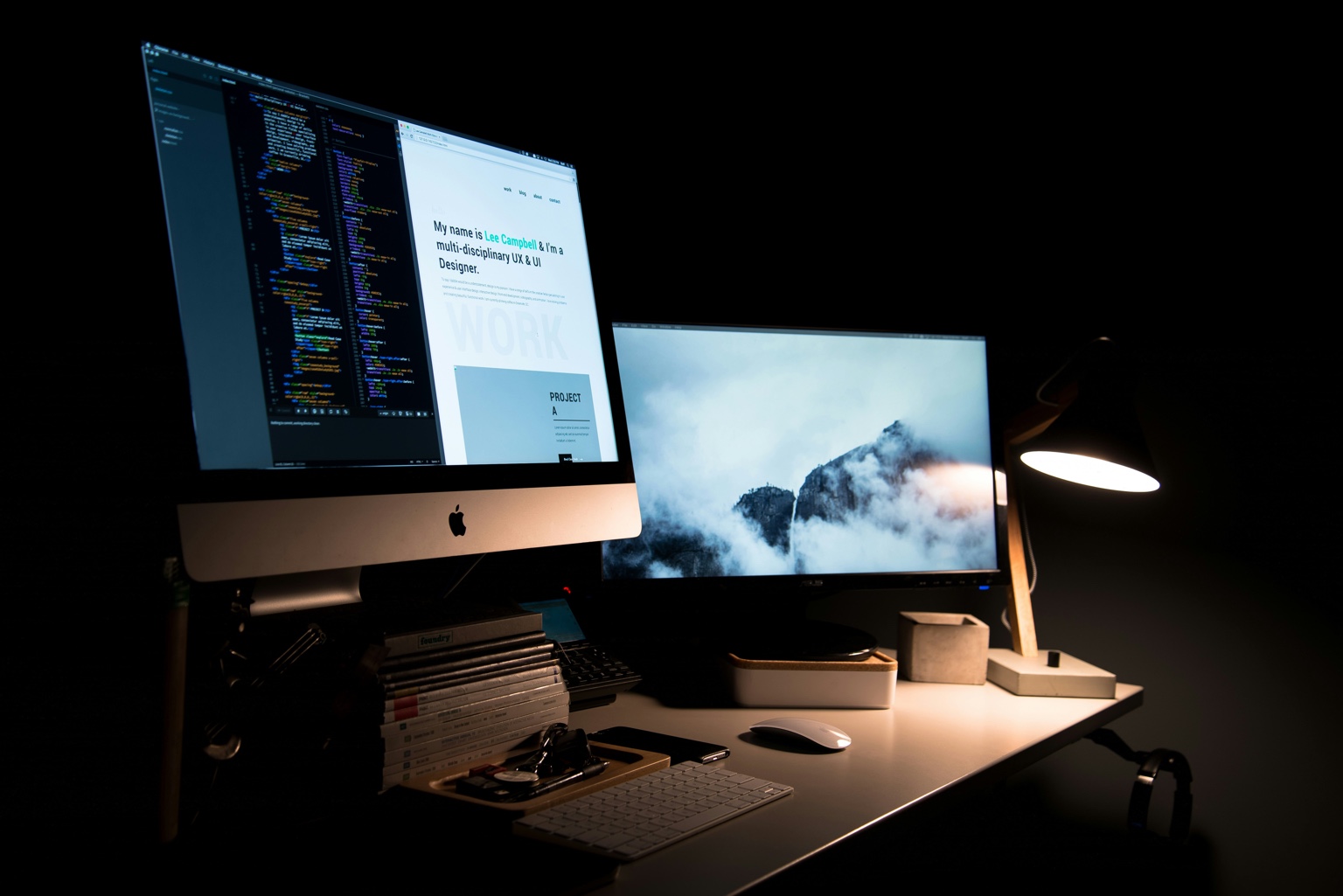 Web designer working on a website